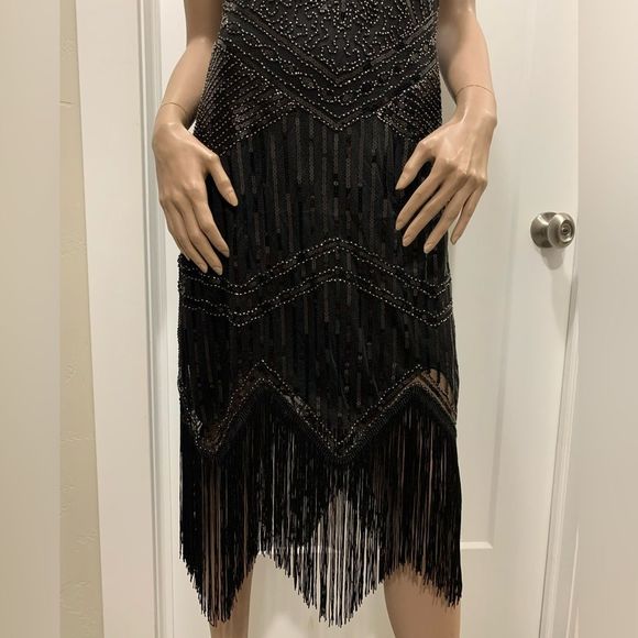 Vintage Style "Great Gatsby" Sequined Fringed Flapper. Great for Halloween - Picture 14 of 16